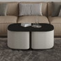 Hanah Home Juego de mesas de café Twin - Negro